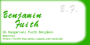 benjamin fuith business card